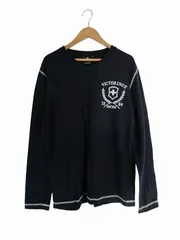 ビクトリノックス VICTORINOX Tシャツ Vネック 長袖  刺繍 ロゴ サイズS ネイビー QQQのサムネイル