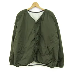 ニコアンド ノーカラーブルゾン ジャケット リバーシブル ボア アウター 白 レディース 4サイズ カーキ niko and... 【中古】
