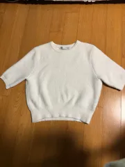 ザラ 白 クロップド ニット m