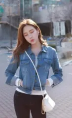 レディース デニムジャケット ショートジャケット デニム ウォッシュ