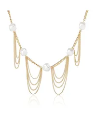 ビーシビージー レディース アクセサリー ネックレス・チョーカー・ペンダントトップ レース BCBG Oversized Pearl Chainecklace Goldwhite ホワイト