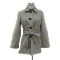 エムケー ミッシェルクラン MK MICHEL KLEIN ステンカラージャケット ミドル丈 無地 リボンベルト付き 38 M ライトベージュ /YS3のサムネイル