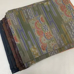 大島紬 着物 正絹 5着 着物まとめ売り リメイク材料 m-1184