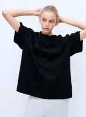 H&M オーバーサイズ Tシャツ 4枚セット (白2枚、チャコール1枚、ブラック1枚) XL サイズ