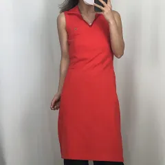 LACOSTE(ラコステ) オレンジ ノースリーブ ロング ワンピース 90 250719