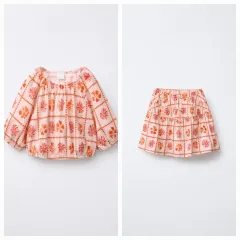 ザラ キッズ クロップドトップス + スカート セット 新品