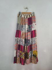 パッチワーク ロング スカート エスニックスタイル
