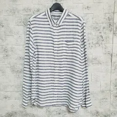 無印良品 ストライプ リネンシャツ
