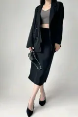 ST12 ブラック ジャケット スカート セットアップ スーツ (新品)