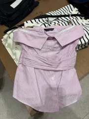 ZARA(ザラ) ストライプ オフショルダー ブラウス s