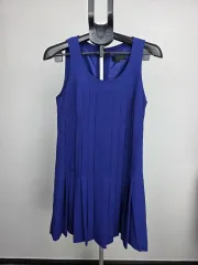 ジル・スチュワート（ JILLSTUART ) 青 プリーツ ノースリーブ ワンピース