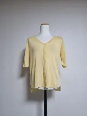 K102 半袖 夏 カーディガン イエロー