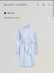 ポロ ラルフローレン ストライプ ベルト付き シャツ ワンピース