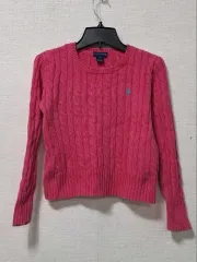 ポロ Ralph Lauren(ラルフローレン) ケーブル ニット ピンク M 8 ー 10 税金