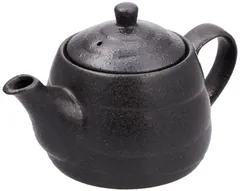 【フォロー割】400cc 黒結晶ポット 磁器 茶こし付 急須 15028440 山下工芸