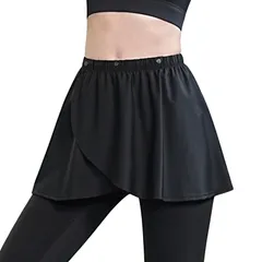 [COZENTA] ヒップスカーフ ヒップカバー スカート ヨガ スポーツ エクササイズ 黒 (2枚セット) [2着] [S]