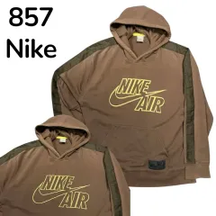 ナイキ エア 2000s ビックスウッシュ ブラウン オーバーサイズ フーディー XL