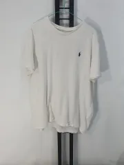 ポロ 半袖 ラウンドネック T 白 L