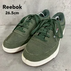 Reebok リーボック CLUB C 85 クラブシー スエード スニーカー グリーン クラシック シューズ 運動靴 ローカット 100033002 厚底 ソール ガムソール カジュアル ストリート ビンテージ  26.5cm ★ ■■