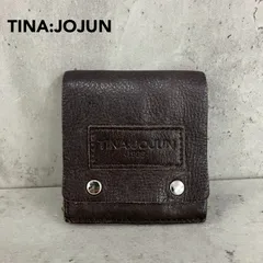 TINA:JOJUN ティーナジョジュン スクエアミニウォレット ブラウン 茶色 1998 ロゴ入り 型押し ダブルスナップボタン 小銭入れ コインケース コンパクト カードケース 財布 シンプル デザイン 普段使い 持ち運びやすい サイズ感 ★ ■■