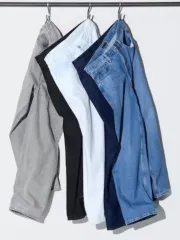 UNIQLO ワイド ストレート ジーンズ 29サイズ 64ブルー 08ダークグレー