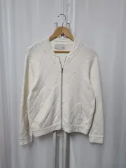 Leshop パール ジップアップニット