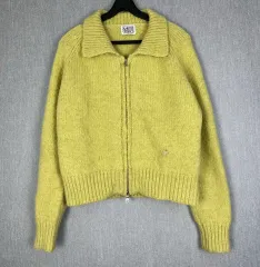 OS/FREE マリテフランソワジルボー 잉화 コラボ ヘアリー ジップアップ ニット カーディガン