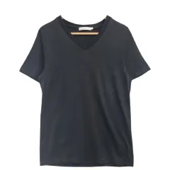 AMERICAN HOLIC ブラック Vネック 半袖 Tシャツ L コットン 100%