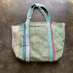 ヴィンテージ ハンドメイド ストライプ トートバッグ