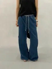 バンディング デニム スラックス