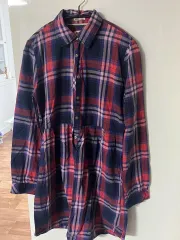 Tommy Hilfiger(トミーヒルフィガー) 赤 チェック シャツ ワンピース