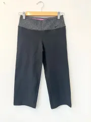 S ) NIKE(ナイキ) ドライフィット 黒 グレー ツートン 7 富 レギンス