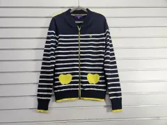 ストライプ ジップアップ ニット カーディガン55/宝探し 天使