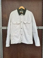 zara ZARA(ザラ) コーデュロイ カラー 白 デニム ワークジャケット M