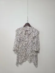 リスト 花柄 シフォン ブラウス