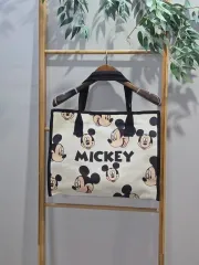 ミッキーマウス パターン 柄 キャンバス トートバッグ