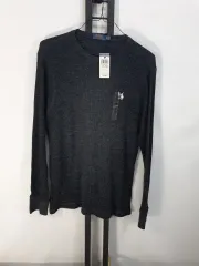 ポロ Ralph Lauren(ラルフローレン) ワッフル ニット 長袖 長袖Tシャツ チャコール グレー xxl