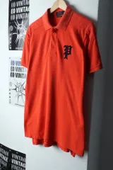 （ L ー XL ） ポロ Ralph Lauren(ラルフローレン) 半袖 カラー Tシャツ オレンジ ラグビー- 14310