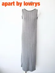 【新品】apart by lowrys　　アパートバイ　【前後2WAY着用可能】ストライプジャガードノースリーブワンピース　定価9,900円　F（フリー）　ラック　グレー　〈公式〉09　春夏　おしゃれ　送料込み　6465593