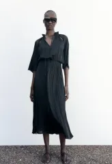 ZARA(ザラ) Zara レディース オーガンザ スリット ロング ワンピース M