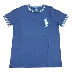 ポロバイラルフローレン　Tシャツ　120cm ビッグポニー　半袖　ネイビー　ペルー製　刺繍　ワンポイント y2k