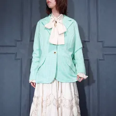 70's USA VINTAGE CHECK PATTERNED COLOR TAILORED JACKET/70年代アメリカ古着チェック柄カラーテーラードジャケット