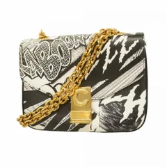 セリーヌ(Celine) セリーヌ ショルダーバッグ Cバッグ レザー ブラック ホワイト レディース