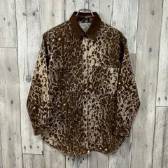 OLD INNOCENT 90s イノセント 日本製 レオパード ヒョウ柄 豹柄 総柄 長袖 コーデュロイ フランネル ネルシャツ