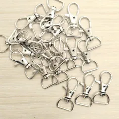 レバーナスカン 15mm 30個 シルバー 回転 レバーカン ナスカン フック キーホルダーパーツ