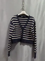 ZARA(ザラ) ストライプ カーディガン ドットムニット (ユーロ) S サイズ
