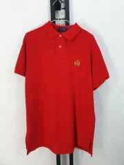 ポロ 半袖 ポロTシャツ 月桂樹 クラウンカウント 古いロゴ 新しいタブ レッド L