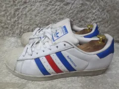 290 アディダス SUPERSTAR 白 青 赤 スニーカー 中古 靴