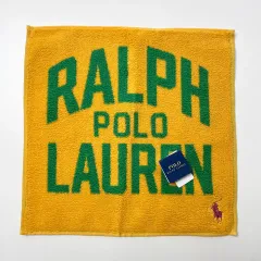 新品 ポロ ラルフローレン 手 タオル ハンカチ 黄色