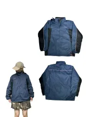 アシックス ネイビー ピンク ロゴ ウィンドブレーカー ジャケット